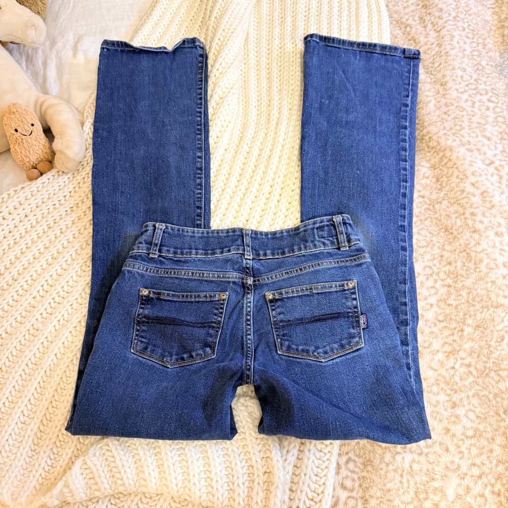 Patagonia Womens 27 Organic Cotton Bootcut Jeans Dark Wash Blue Double Button - Picture 3 of 7